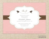 Silhouette Love Birds Invitation Design for a Birthday or Shower by FLIPAWOO  - Customized Printable File