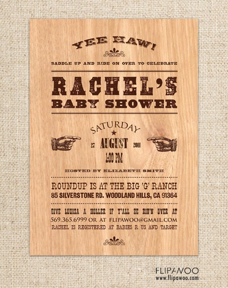 Western (BBQ, Birthday, or Shower) Invitation Design by FLIPAWOO  - Customized Printable File