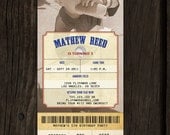 Vintage Baseball Ticket Invitation with Photo for a Birthday Party by FLIPAWOO - Customized Printable File