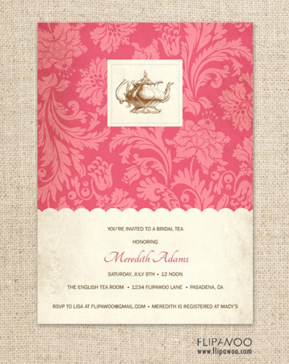 Tea Invitation Design by FLIPAWOO  - Customized Printable File