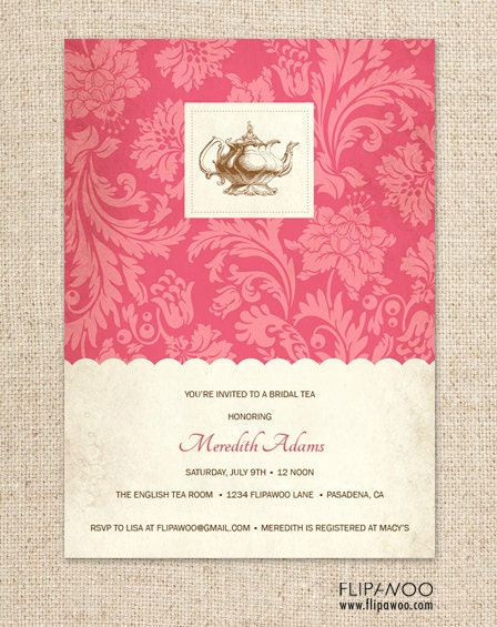 Tea Invitation Design by FLIPAWOO  - Customized Printable File