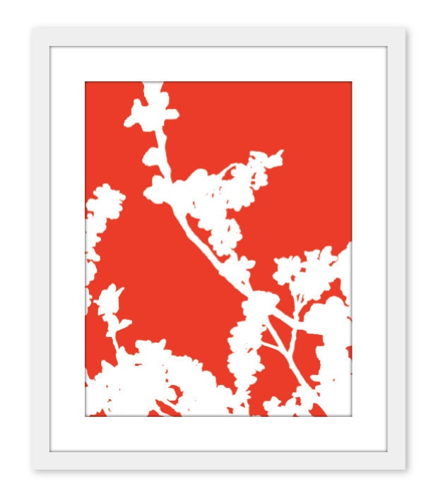 Spring Cherry Blossoms - Digital Print Set - Yellow  Lemon Zest - Modern - Home Decor