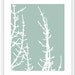Birds and Branches Digital Print Set - Green Seafoam Pastel - Rustic Modern Woodland Home Decor