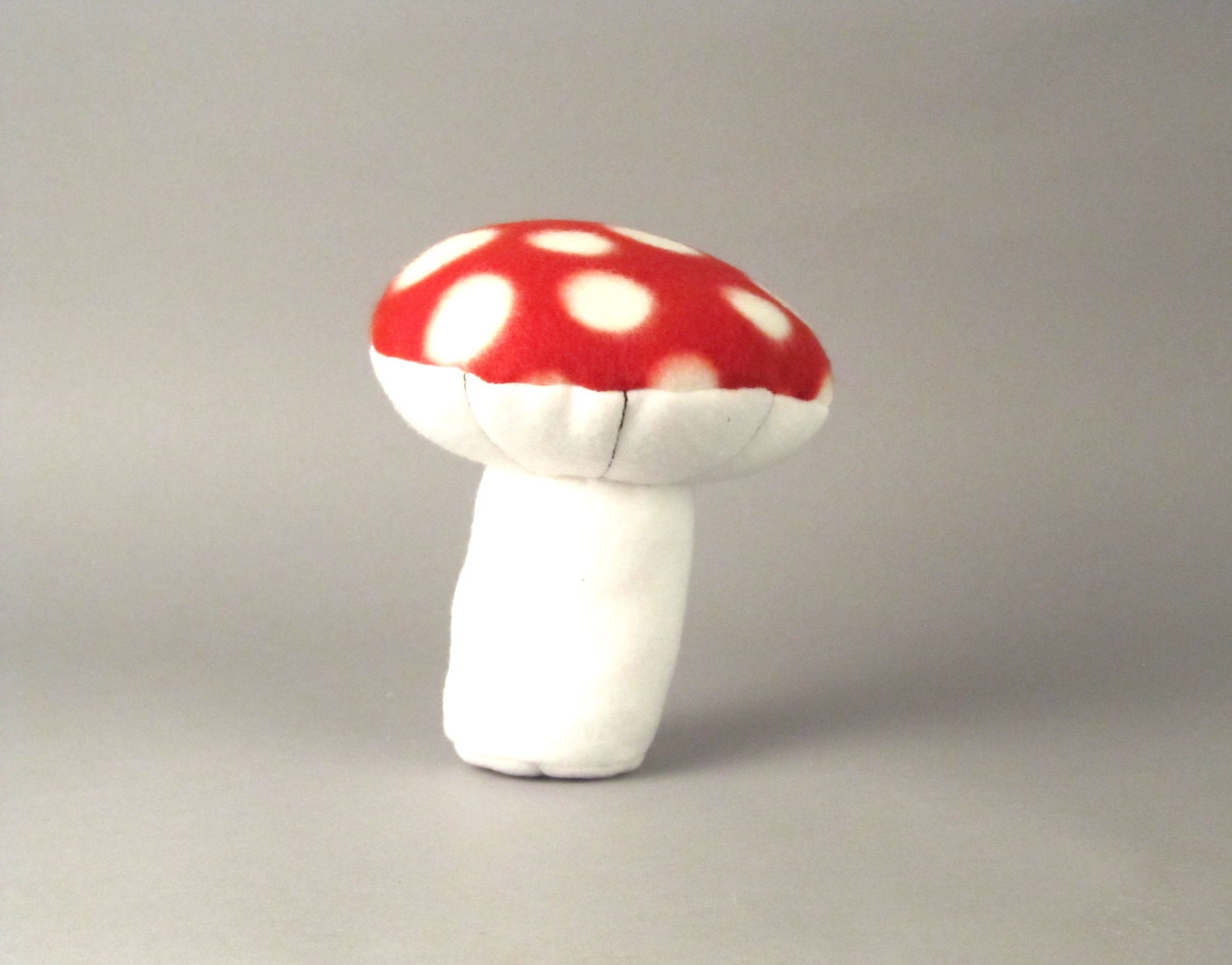 Medium Self Standing sized Mushroom- red and white spots- plush