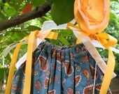 Paisley Pillowcase Dress 12mo/18mo/2T (with matching hair clip)