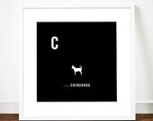 Chihuahua print art illustration typographic sausage dog typography alphabet