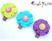 Hawaiian Punch handmade felt flower  - hair clips - girls hair clip - set of 3  - no slip grip available - ready to ship
