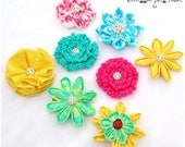 Fabric flowers for your interchangeable flower legwarmers or socks by Snuggle Bug Kidz