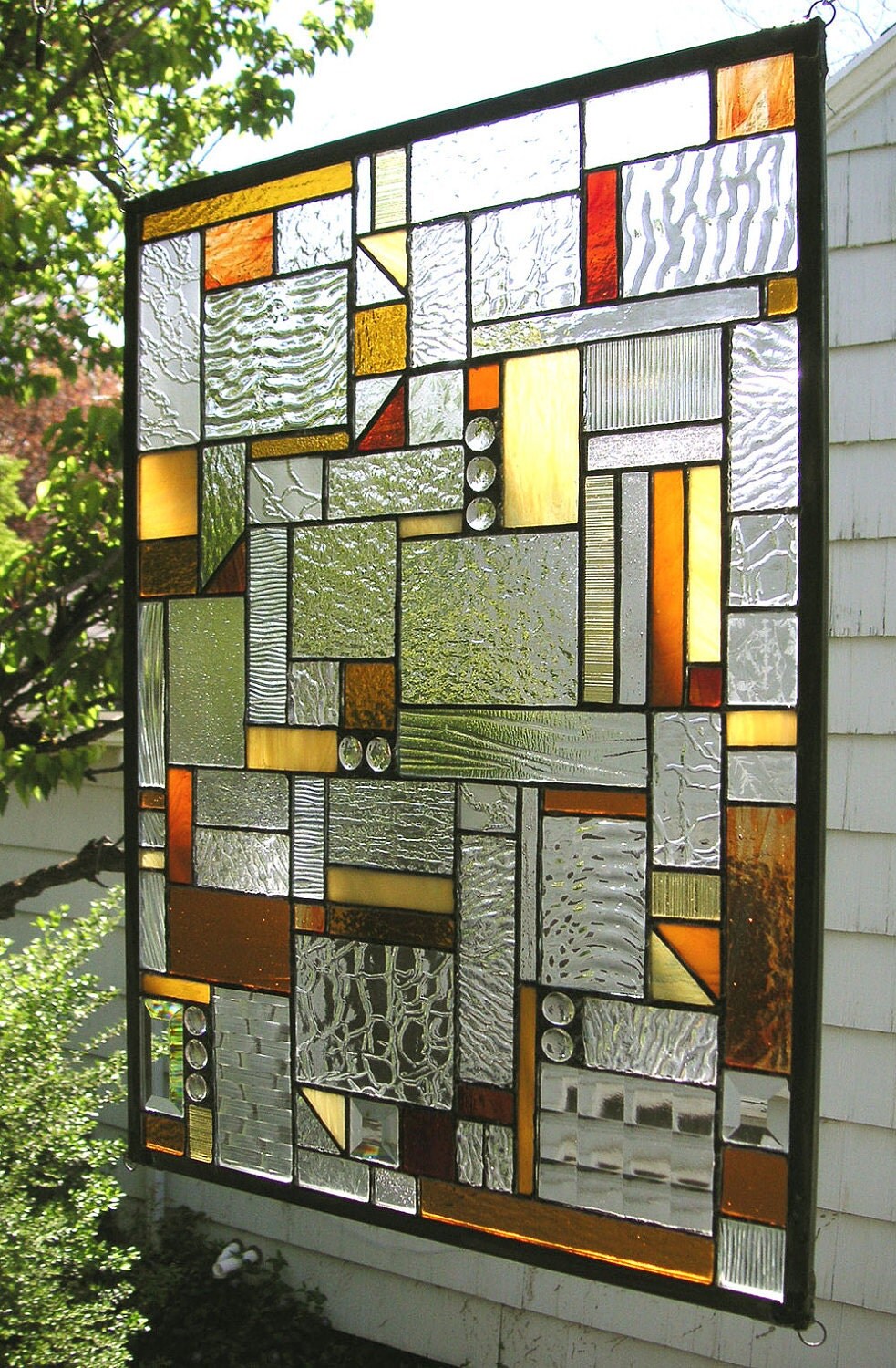 Mondrian Stained Glass | Modern stained glass, Stained glass designs
