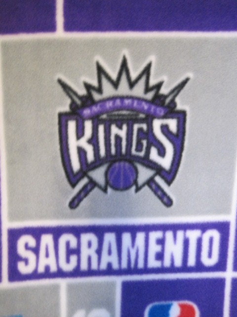 Sacramento Kings Basketball Team on Gray Handmade Fleece Blanket - Ready to Ship Now
