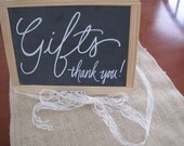 Wedding or Party Chalkboard Menu Sign, Table Number Sign, Gifts Table Sign, Just Married, Drink Menu, Country Vintage Custom Hand Written