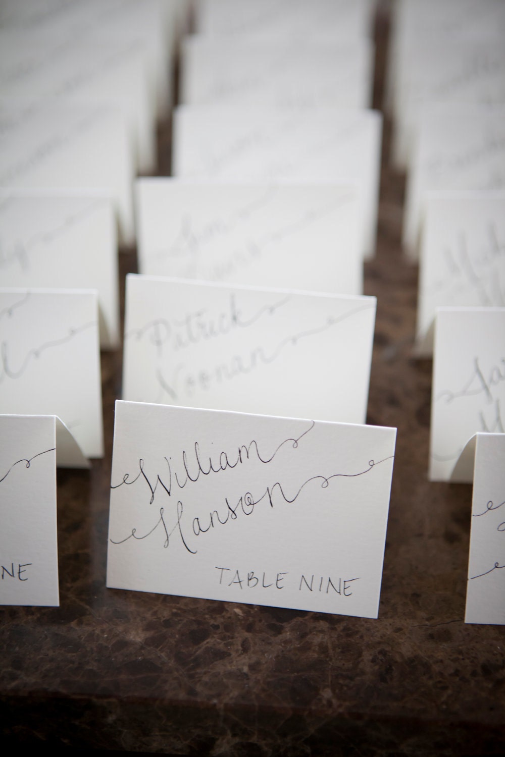 Wedding Name Place, Table, or Escort Cards, Shabby Chic Wedding, All Colors: Vintage Romantic Wedding Swirly Sideways Font