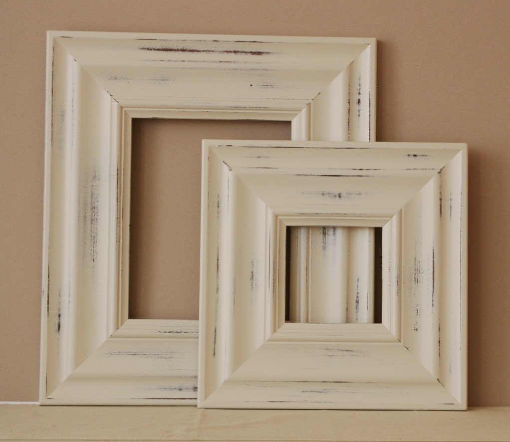 8x10 Picture Frame / Vintage White or Blue / Madera Style