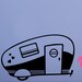 Travel Trailer with pink flamingo Retro iPad Decal / Macbook Decal / Laptop Sticker