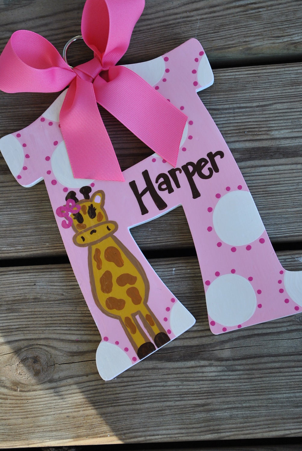 WHIMSICAL GIRAFFE  Handpainted Letter (Set)
