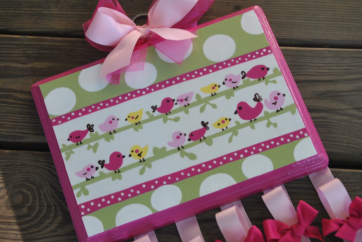 Bow Holder - PENELOPE Design M2M Pottery Barn - XLarge - Handpainted and Personalized Hair Bow Holder