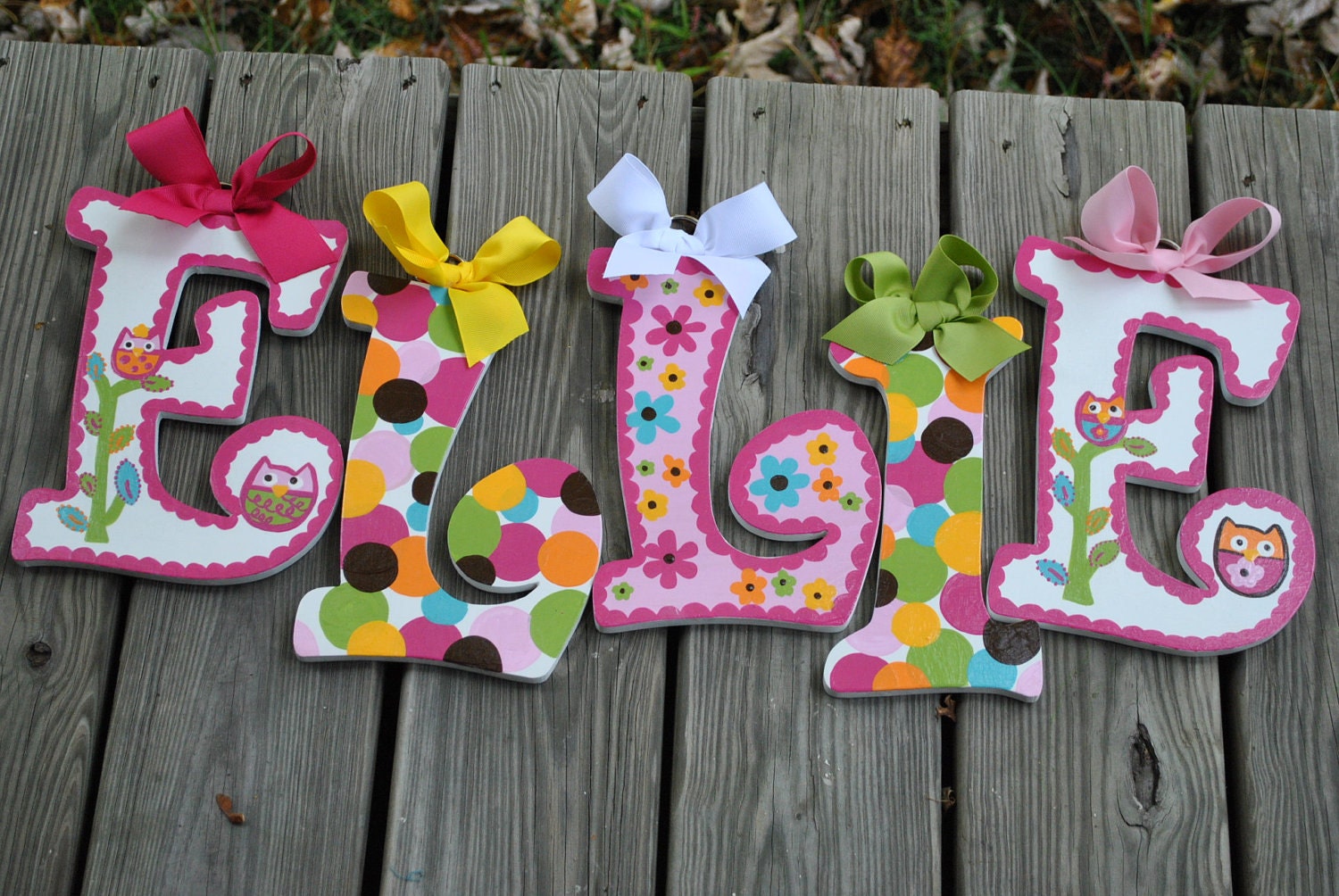 PARTY OWL Handpainted Letter (set) M2M Zutano Owls Bedding