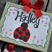 Bow Holder - BUGGY LOVE Design - XLarge Canvas - Handpainted and Personalized HairBow Holder