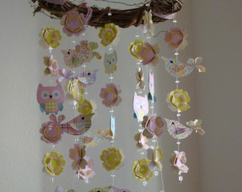 Pottery Barn Hayley Bird Owl Baby Mobile Love Birds