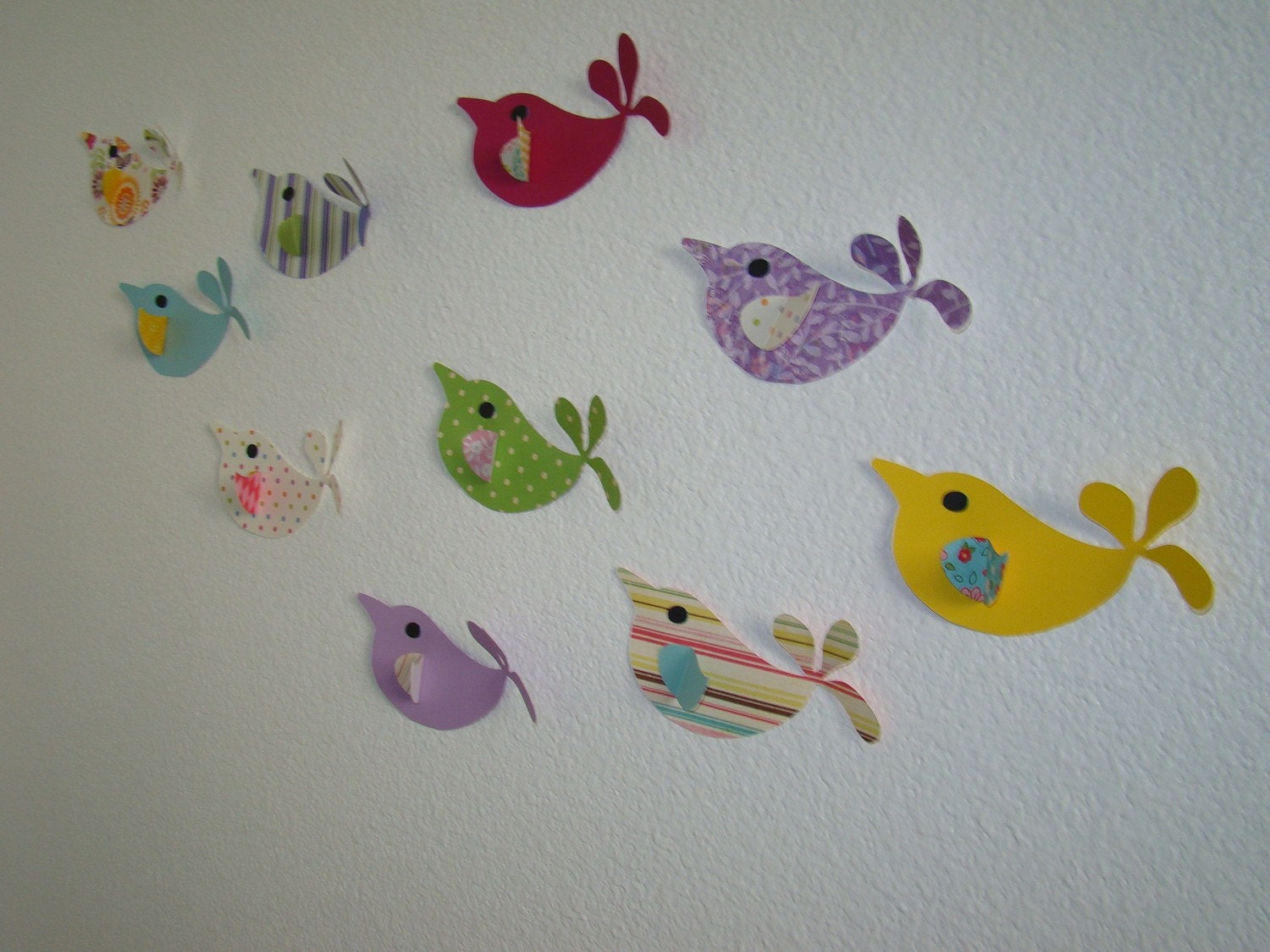 3D Wall Art Decor Pretty Birds Adhesive Included