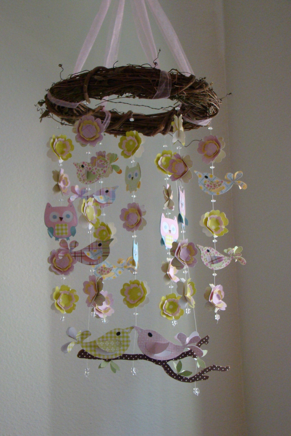 Pottery Barn Hayley Bird Owl Baby Mobile Love Birds
