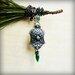 Green onyx necklace, sterling silver necklace, metalsmith necklace, oxidized necklace, rustic necklace, filigree necklace, vintage necklace