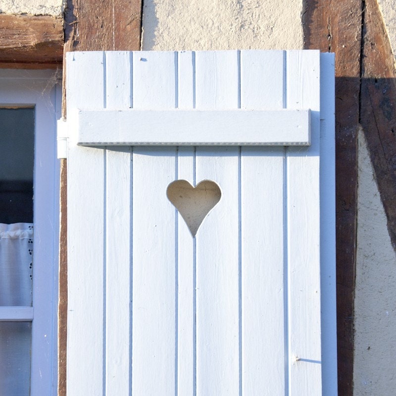 Love - Blue Heart Window, France Country Photo - 8 x 8 - Fine Art Photography print - French Shabby Chic  home decor Blue wall art