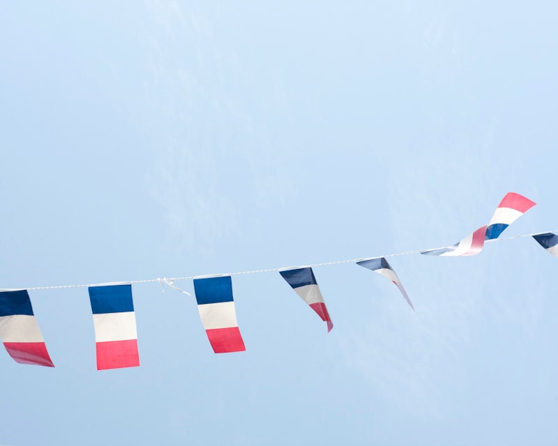 Bastille Day garland No 1, South of France - 8 x 10 - Fine Art Photography print - Affordable home decor