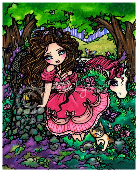 Princess Unicorn 8x10 Art Print Fantasy Hannah Lynn