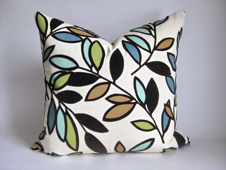 Pillow Cover Modern Leaves Branches Flocked
