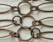 4 Feet Antiqued Brass Chain - Multi Size Round and Marquise,  Smooth and Textured CLOSED Links