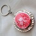 Red cameo purse hanger, keychain, folding purse hook, bag charm