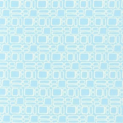 Robert Kaufman Mingle Retro Squares in Aqua, 1 Yard