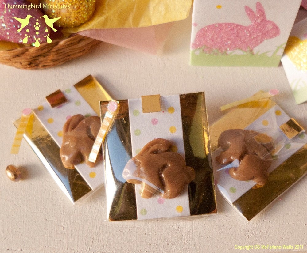 SALE - Chocolate Easter Bunny 1/12 scale dollhouse miniature - EASTER RANGE
