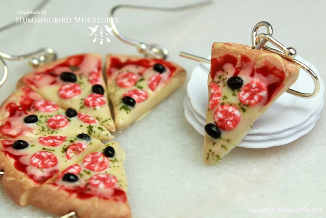 SALE - Italian Pizza Slice (Large slice) - Dangle Earrings