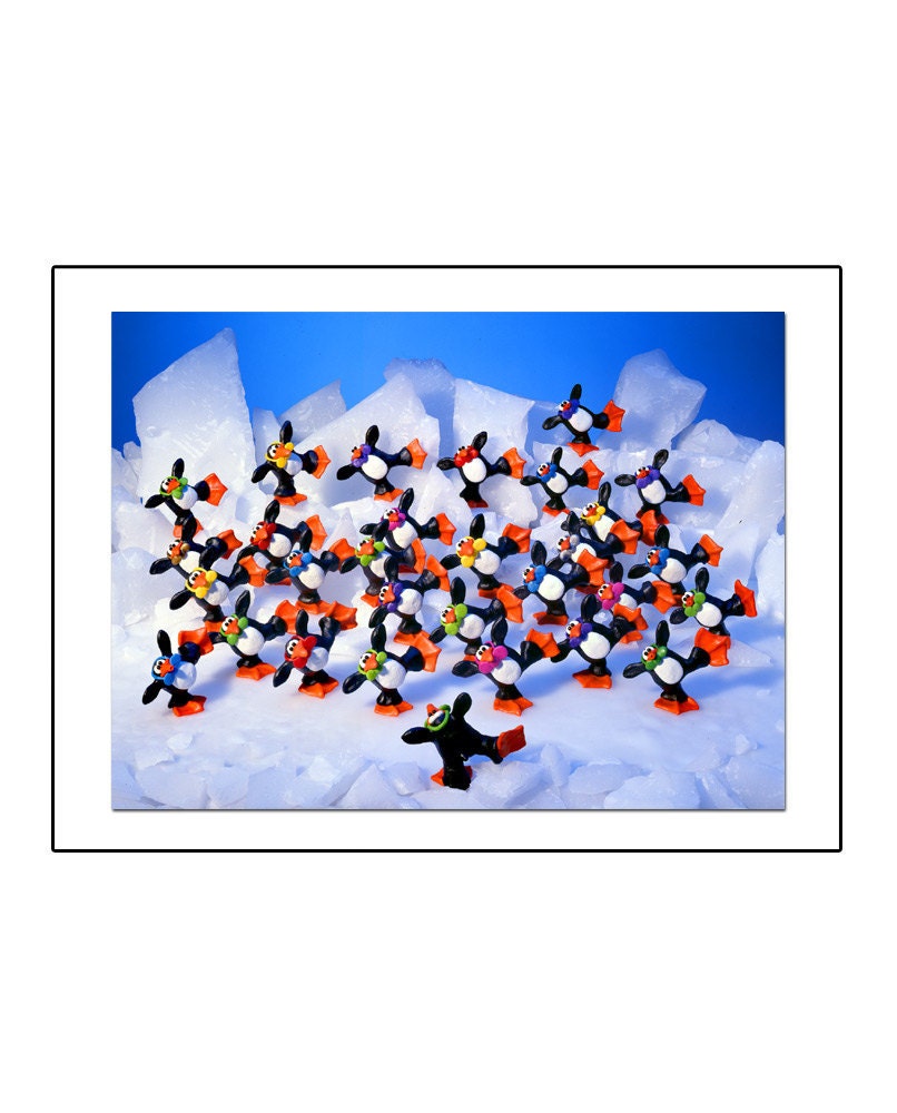 Penguin Aerobics - Greeting Card