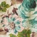 FABRIC VINTAGE BARKCLOTH Teal Green Pink Roses Brown Leaves Cream 44 x 78 1.9-lb