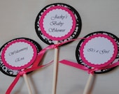 Damask Cupcake Toppers Set of 12
