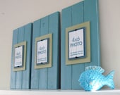 Set of Three Long Turquoise and Green Plank Frames for 4X6