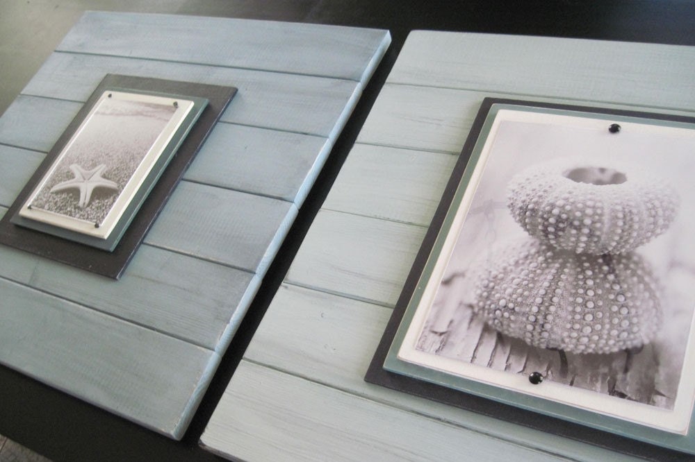 Set of 3 Xtra Large Sea Glass Color Plank Frames