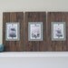 Set of Three Long dark Walnut Stained Plank Frames for 4X6