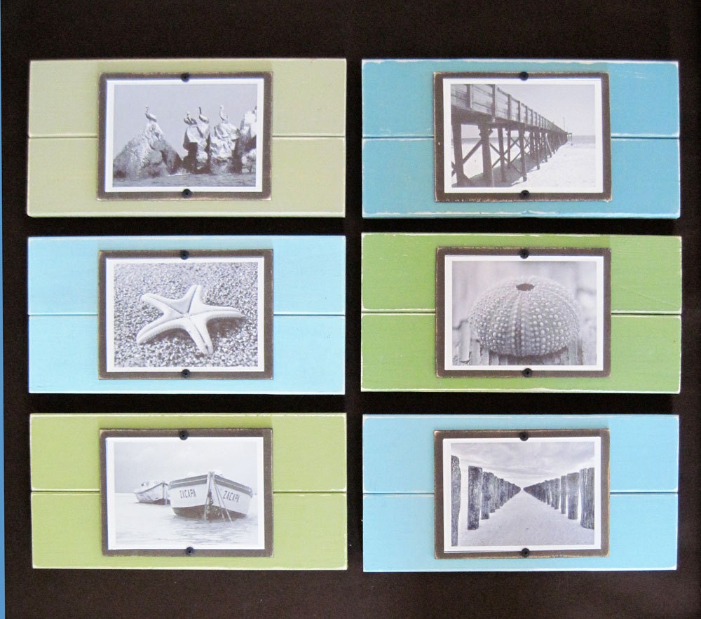 Wall Grouping Set of Six Plank Frames for 5x7 Pictures