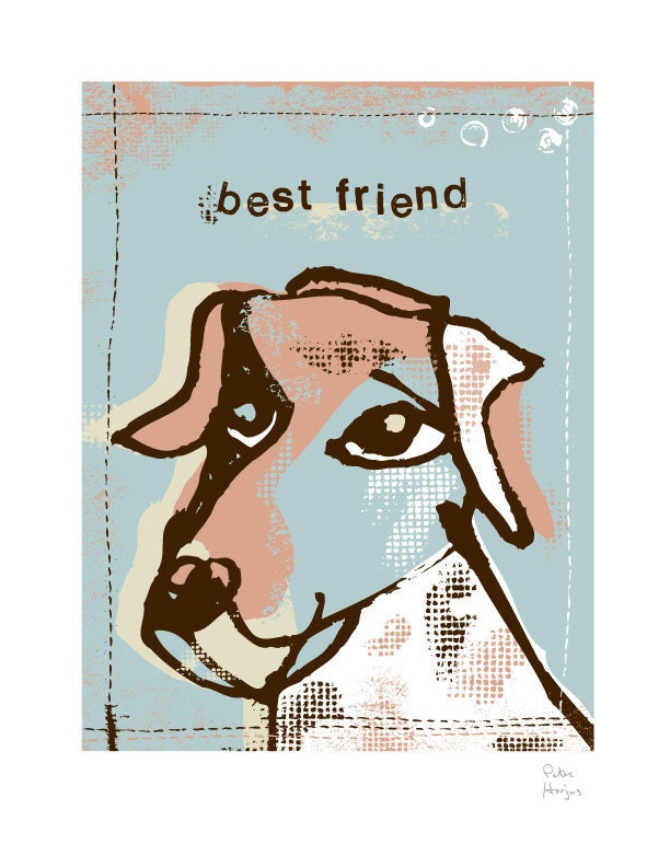 Dog Art Print. This PRINT personalized with your dog's name.