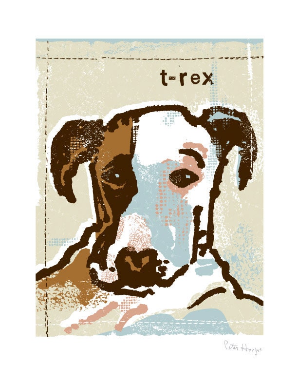 Dog Art Print. This PRINT personalized with your dog's name.