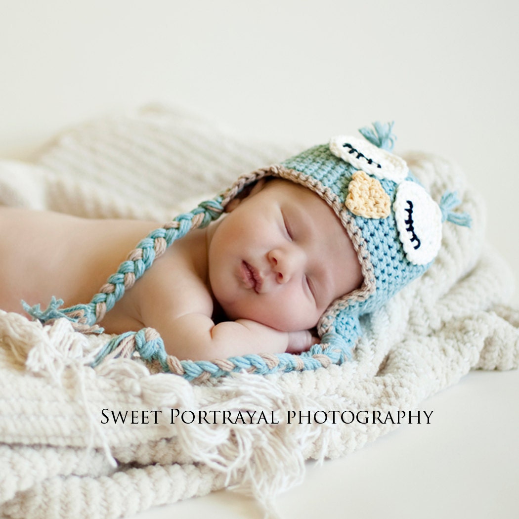 NEW Sleepy Owl Newborn Photography Made To Order Other Sizes Available