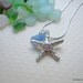 Beachglass Seaglass Starfish STERLING Necklace Starfish Charm