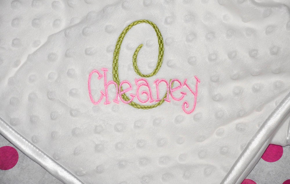 Baby Blanket Minky Dot Personalized