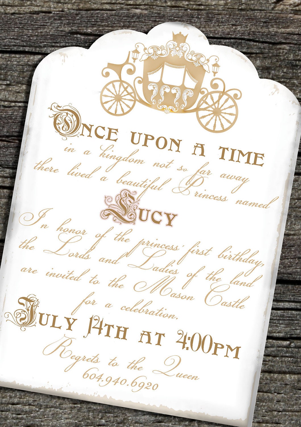 Once Upon a Time Invitation Set of 10
