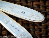 Personalized Wedding Forks - I do Me Too Wedding Cake Forks with Wedding Date on Back - Vintage - Hand Stamped