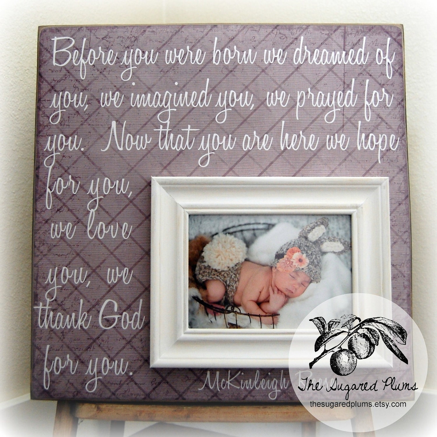 Baby Girl Nursery Decor Personalized Baby Picture Frame 16x16 BEFORE YOU WERE Born Baptism Christening First Birthday Gift New Baby